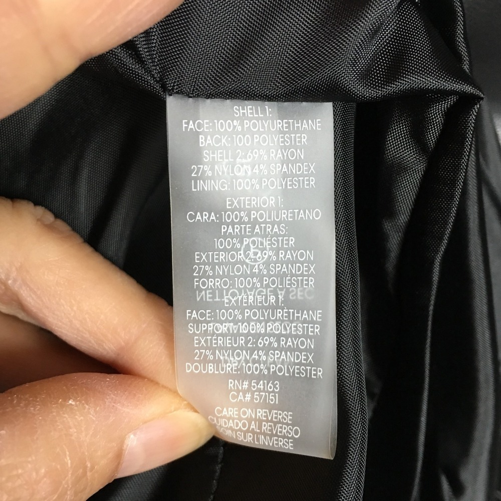 Calvin Klein Open Front Womens Faux Leather Black Jacket Business 8P/8CH/8TP New - Picture 13 of 16